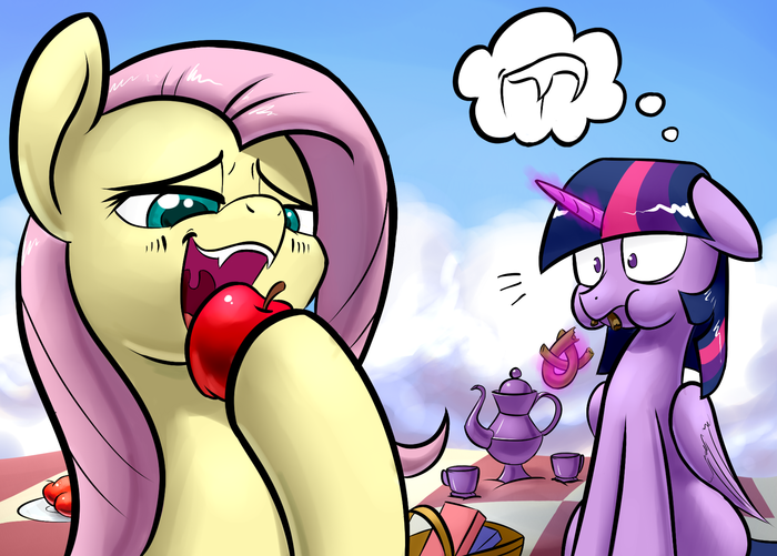   My Little Pony, Ponyart, Twilight Sparkle, Fluttershy, Underpable