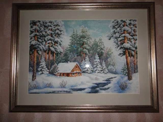 Forest Lodge. Golden Fleece - My, Winter, Cross-stitch, Needlework without process