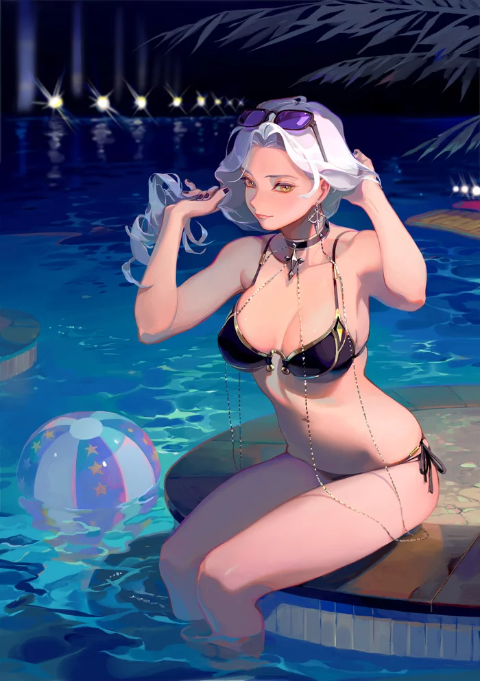 Carmilla - NSFW, Anime, Art, Anime art, Erotic, Fate, Fate grand order, Carmilla, Swimsuit