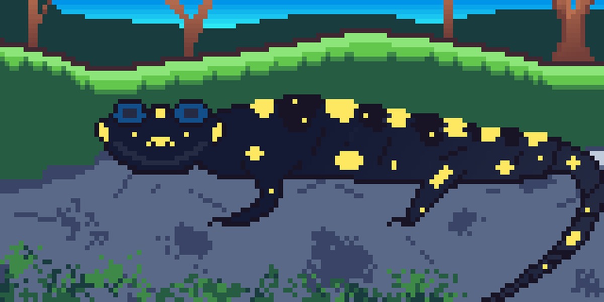 Salamander - Моё, Pixel Art, Aseprite, Гифка, Swamp