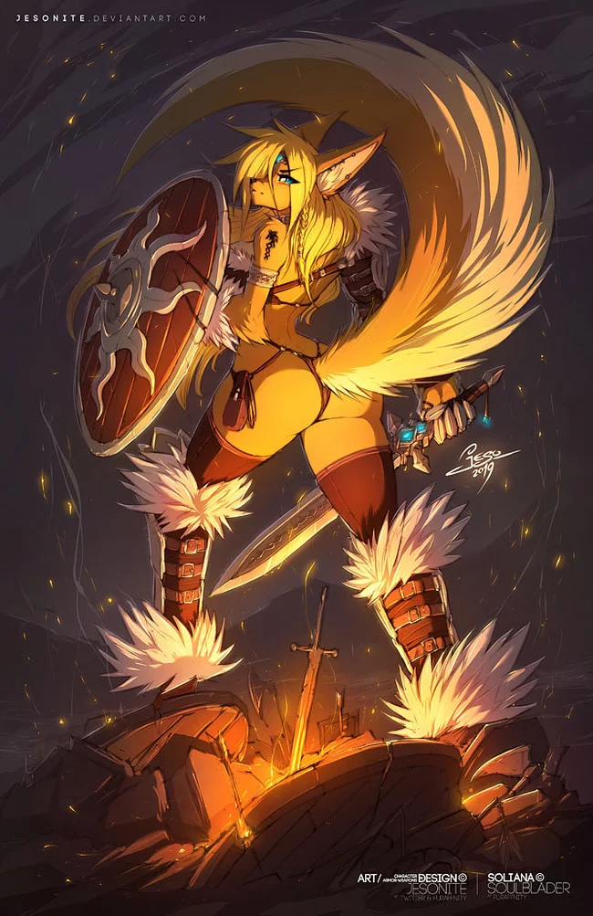 Valkyrie - NSFW, Furry, Art, Furry edge, Weapon, Jeso, Warrior