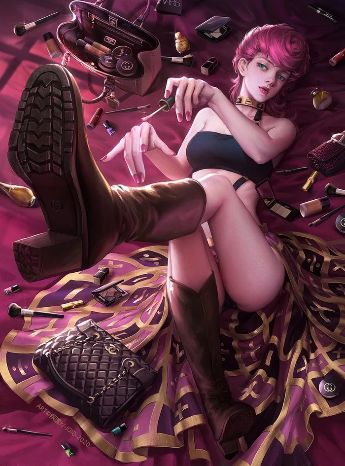 I'll be out in a second - NSFW, Girls, Manicure, Anime, Jojos bizarre adventure, Vento aureo, Trish Una, Erotic