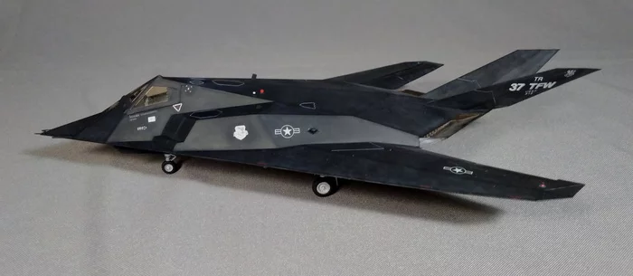 Combat UFO. - My, Stand modeling, Prefabricated model, Story, Desert Storm, USAF, Stealth, Bomber, f-117, Longpost, Air force
