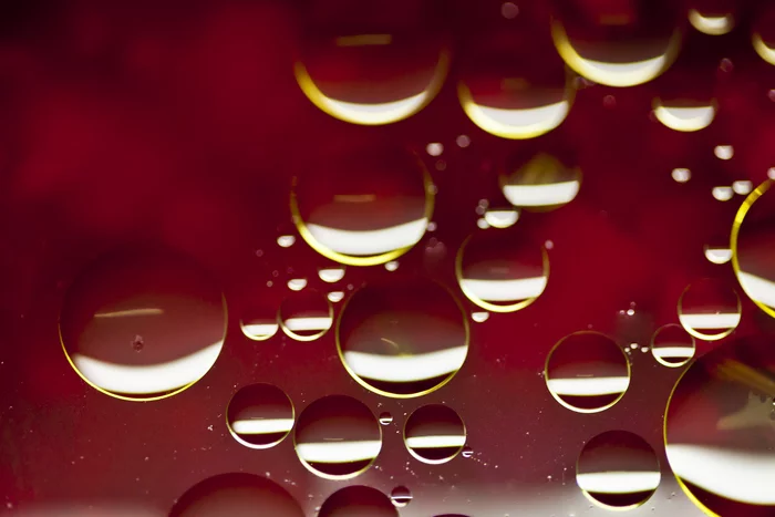 Drops of oil in a plate - My, Macro photography, Sunflower oil, Borsch, Macro