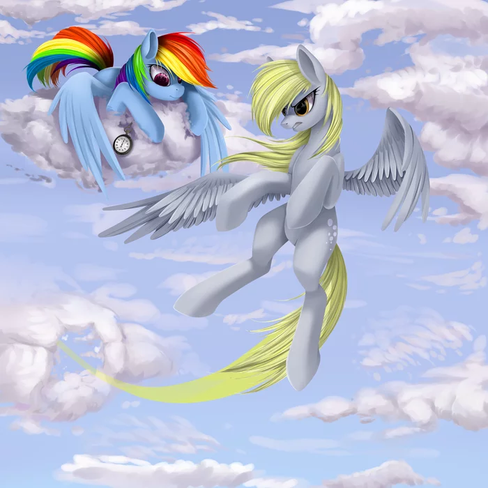 Training - My little pony, Rainbow dash, Derpy hooves, Santagiera