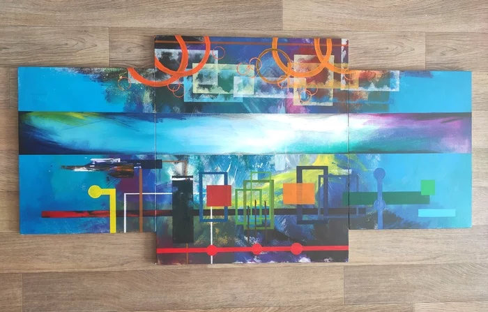 The city abstract painting - My, Abstraction, Town, Dream, Siberia, Creation, Artist