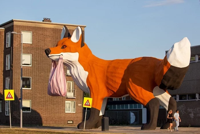 Huge fox in Rotterdam - Fox, Rotterdam, Art, Installation, Longpost