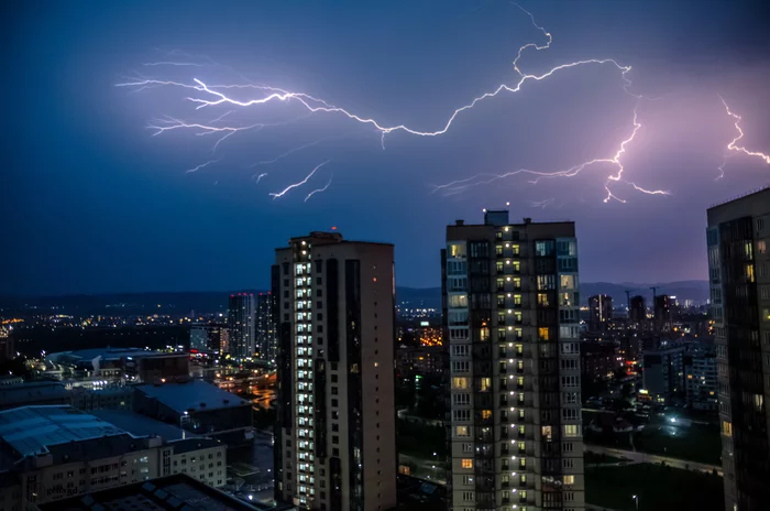 Lightning - My, The photo, Lightning, Siberia, Longpost