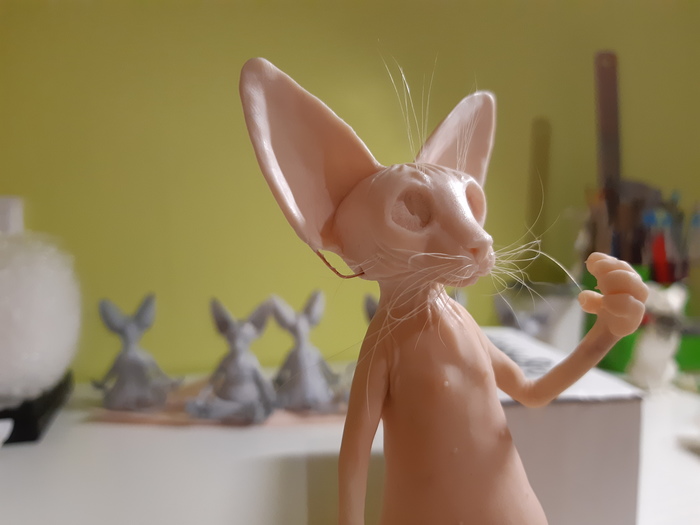 Котик медик Полимерная глина, Ручная работа, Своими руками, Рукоделие с процессом, Творчество, Кот, Сфинкс, Фигурки, Длиннопост