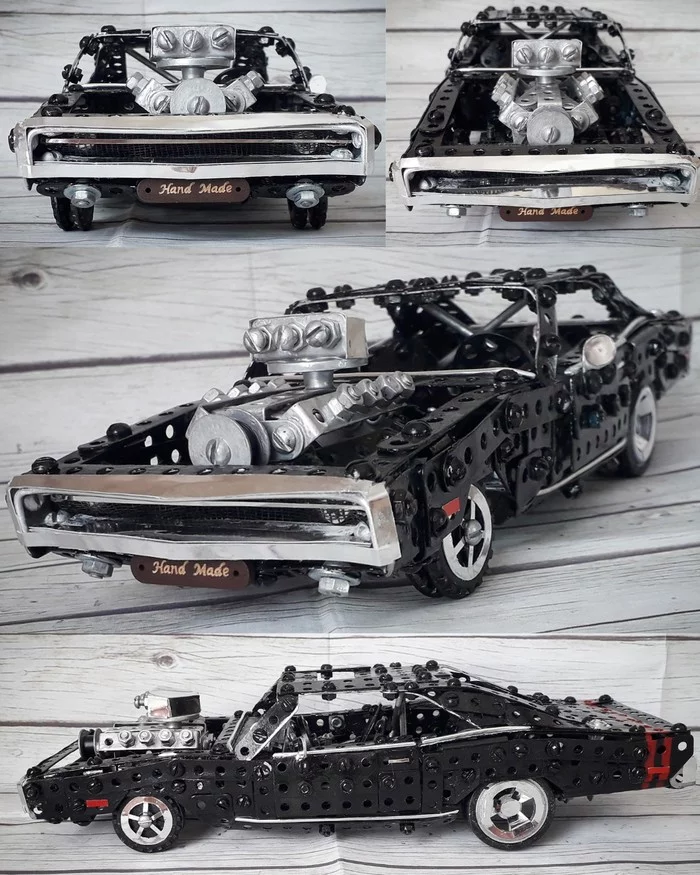 1970 Dodge Charger made from metal construction kit - My, Dodge, Dodge charger, The fast and the furious, Muscle car, Modeling, Retro car, Longpost, Metal constructor