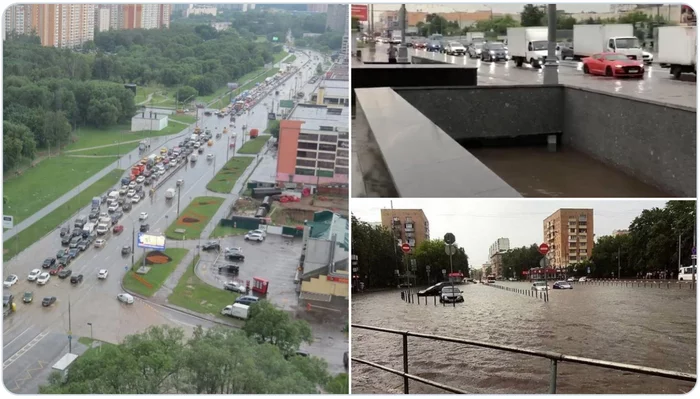 The Moscow mayor's office explained the flooding of streets after a rainfall by leaves falling into the sewer - Moscow, Incident, Shower, Thunderstorm, Rainstorm, Sergei Sobyanin, City hall, Officials