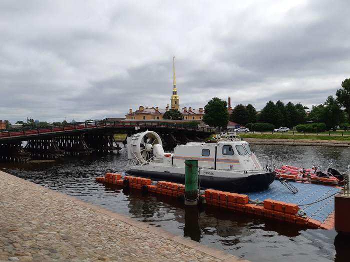 Hovercraft. Peter and Paul Fortress, Hare Island. St. Petersburg - My, Hare Island, Saint Petersburg, The photo, Boat