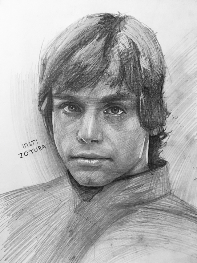 Tatooine Guy - My, Drawing, Mark Hamill, Star Wars IV: A New Hope