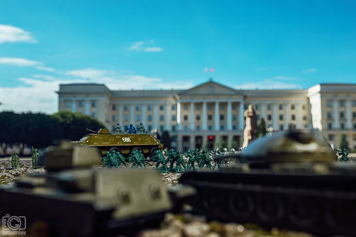 The safest victory parade - My, Parade, Toys, Macro, The soldiers, Toy soldiers, Smolensk, Humor, Longpost, Macro photography