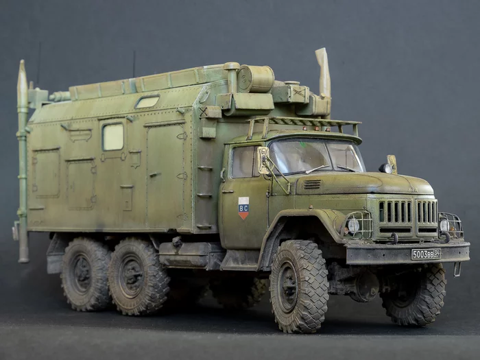 Radio R-161-A2M Ekvator based on ZIL-131, conversion. - My, Modeling, Stand modeling, Zil, Zil 131, Military equipment, Scale model, Prefabricated model, Hobby, Longpost