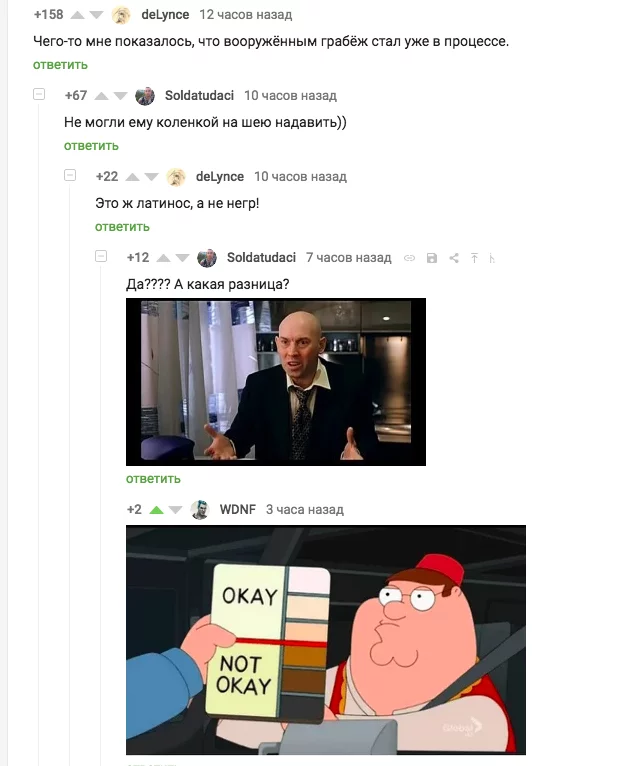 Okay or Not Okay - Screenshot, Black lives matter, Peter Griffin, Comments on Peekaboo