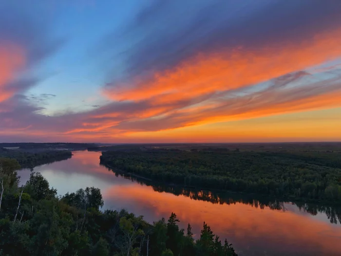 And again sunset on the Ob - My, Barnaul, Sunset, The photo, Mobile photography, River, Ob, Summer, Longpost