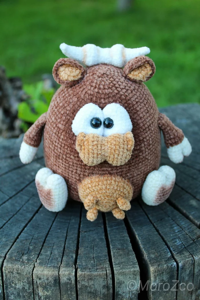 Mumushka - My, Amigurumi, Knitting, Crochet, Knitted toys, Cow, Longpost, Needlework without process