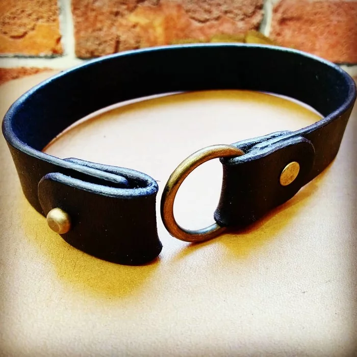 Choker. A little bit of the creation process - My, Natural leather, Choker, With your own hands, Leather products, Mask, Longpost, Needlework with process, Leather