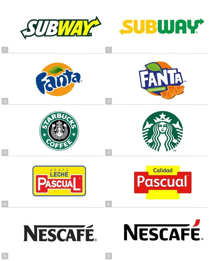 Logos of famous brands (early 2010 vs early 2020) - Logo, Comparison, Brands, Marketing, Rebranding, Images, Longpost