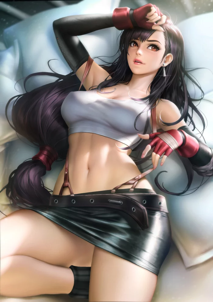 Тифа Локхарт - NSFW, Арт, Final Fantasy VII, Tifa Lockhart, Эротика, Game Art, Нижнее белье, Сиськи, Neoartcore, Длиннопост