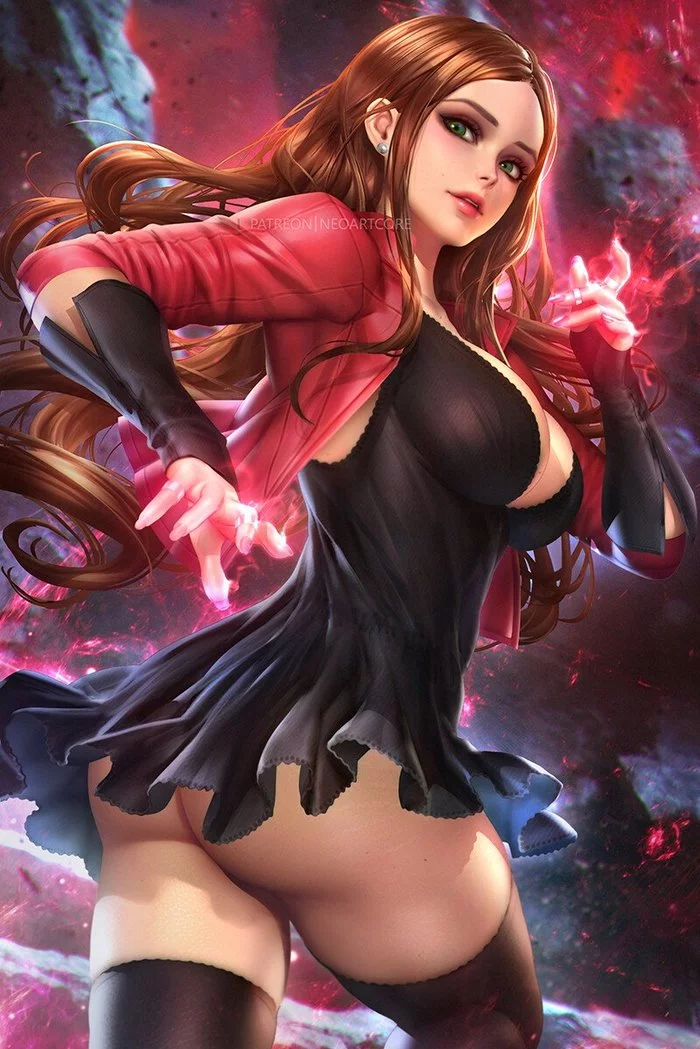 Scarlet Witch - NSFW, Art, Erotic, Booty, Girls, Avengers, Scarlet Witch, Marvel, Neoartcore
