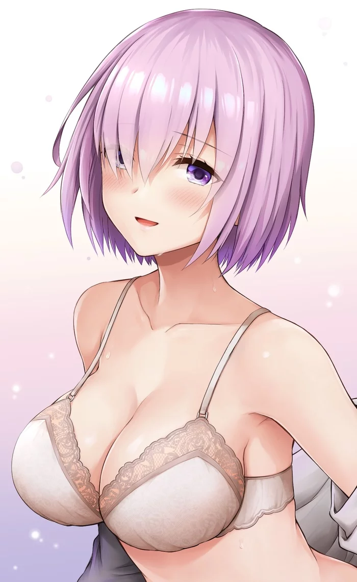 Short hair is also beautiful - NSFW, Anime, Art, Boobs, Fate grand order, Mashu Kyrielight, Anime art, Fate