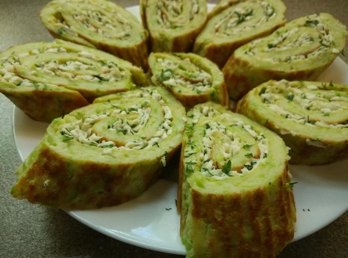 Zucchini roll with cheese - My, Video, Recipe, Cheese, Greenery, Garlic, Cooking, Video recipe