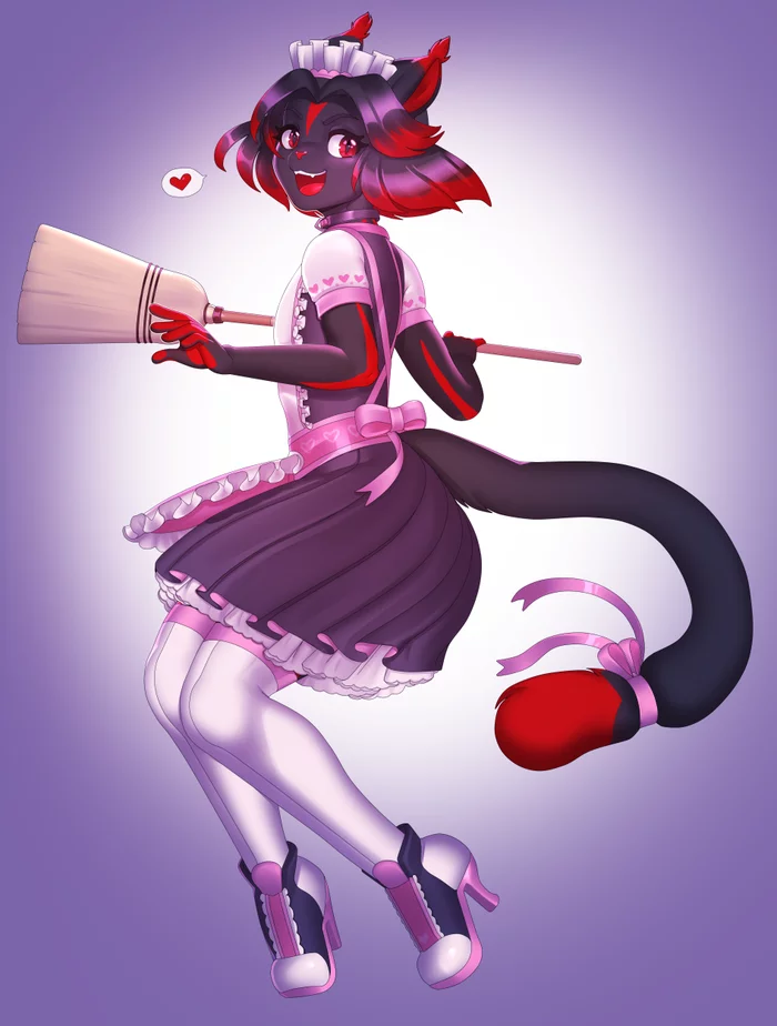 Cute Maid! - Furry, Furry art, Furry trap, Arh, Furry edge