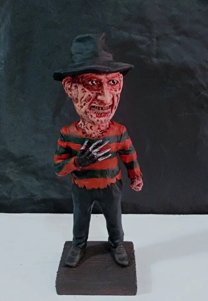 Miniature Freddy Krueger - My, Needlework with process, Freddy Krueger, Handmade, Miniature, Miniature, Art, Art, Artist, Longpost