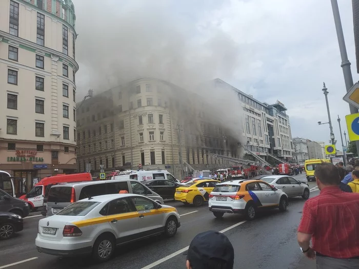 Fire on Tverskaya - My, Firefighters, Tverskaya Street, Poems