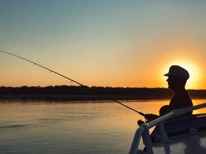 Catch a big and small fish - My, Fishing, Ob, Barnaul, Sunset, River, The photo, Mobile photography