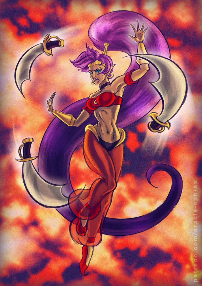 Шесть фанартов + Бонус - Моё, Sixfanarts, Арт, Spyro, Асока Тано, Катара, Туранга Лила, Цири, Shantae, Длиннопост