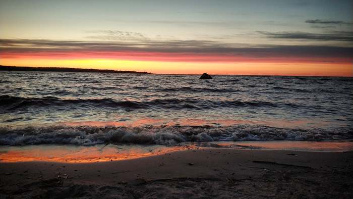 Fiery Ladoga sunset - My, Ladoga, Sunset, The photo