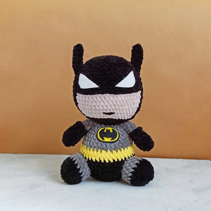 This town needs a hero - My, Crochet, Knitted toys, Batman, Longpost