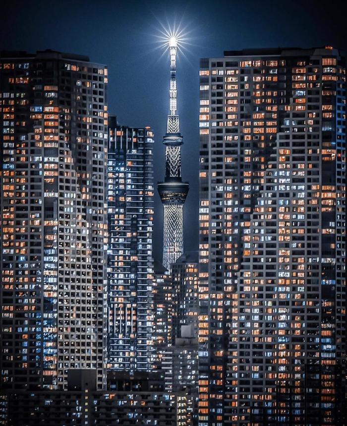 Skytree Tower at night, Tokyo - Tokyo, Tower, Skytree, Architecture, The photo, Night, Skyscraper, Japan