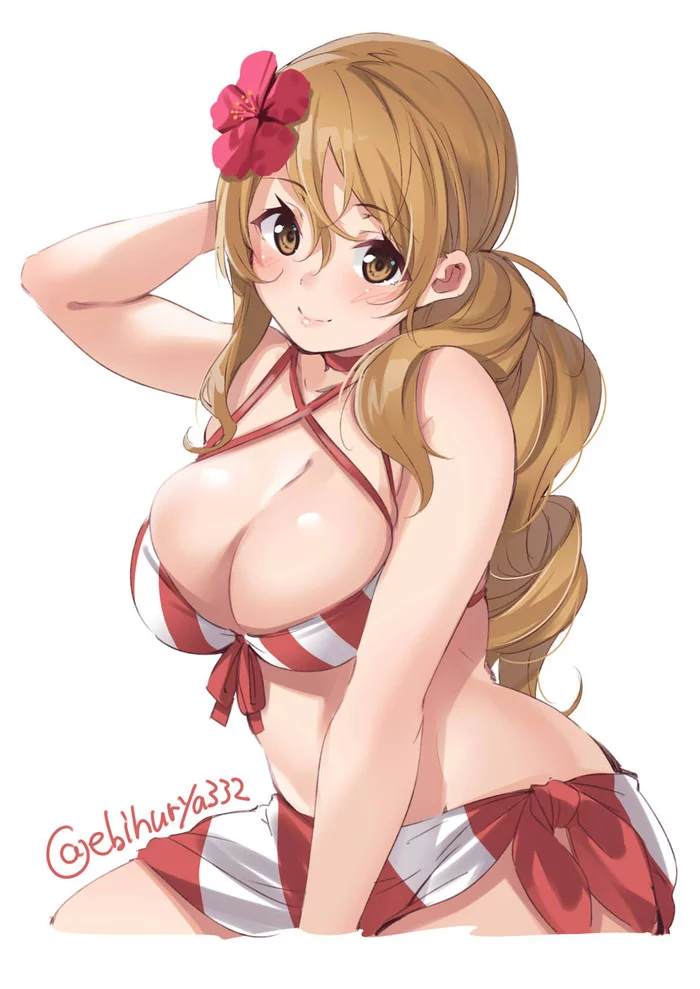 Littorio - Kantai collection, Littorio, Anime, Anime art, Swimsuit, Boobs