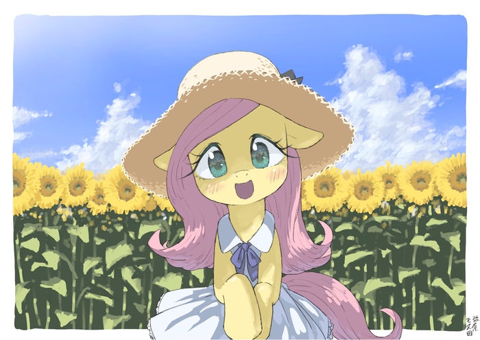 You Are Sunflower My Little Pony, Ponyart, Fluttershy, Yanamosuda