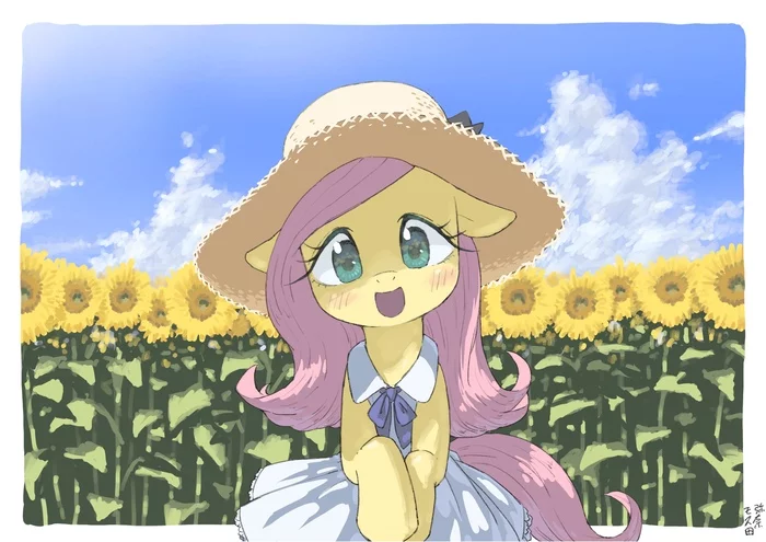 You Are Sunflower - My little pony, PonyArt, Fluttershy, Yanamosuda