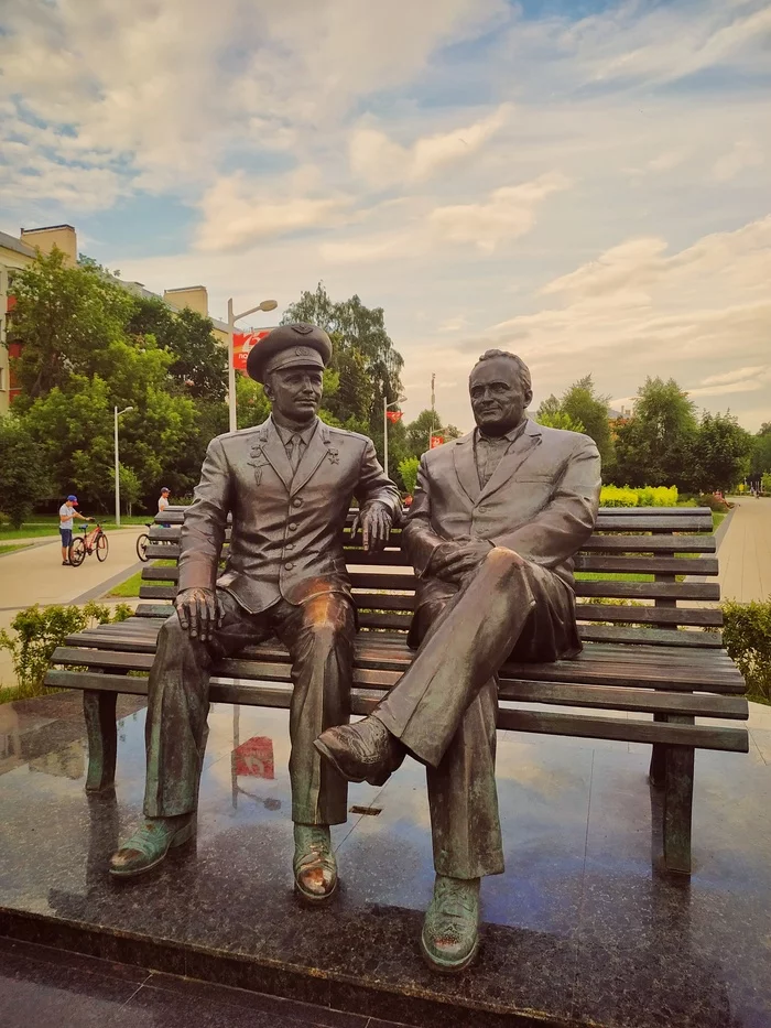 Space Conquerors - My, Yuri Gagarin, Sergey Korolev, City of Queens, Космонавты, Space, Longpost, Sculpture, Monument