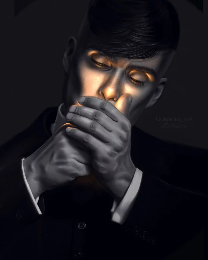 Cillian Murphy. Drawing - My, Digital drawing, Cillian Murphy, Animation, Video, Longpost