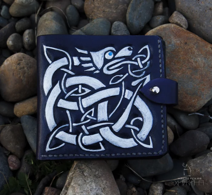 Wallet Snake - My, Wallet, Scandinavian mythology, Needlework without process, Celtic pattern, Longpost, Leather products, Leather