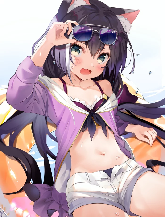 Kyaru-chan - Princess Connect! Re: Dive, Kiruya Momochi, Anime, Anime art, Swimsuit, Animal ears