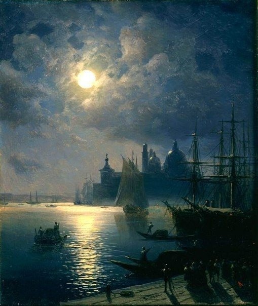 Moonlit nights in the paintings of Ivan Aivazovsky - Aivazovsky, Artist, League of Artists, Art, Painting, moon, Sea, beauty, Longpost