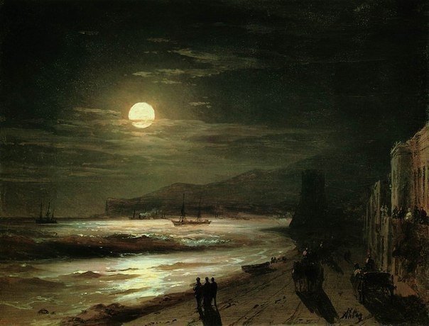 Moonlit nights in the paintings of Ivan Aivazovsky - Aivazovsky, Artist, League of Artists, Art, Painting, moon, Sea, beauty, Longpost