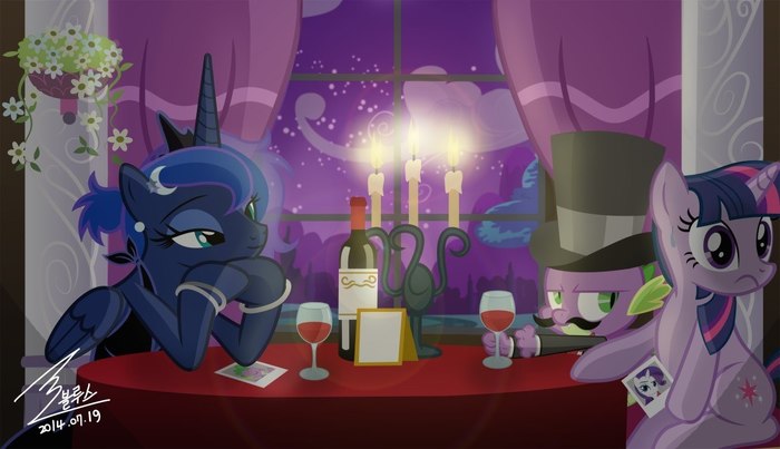     ! My Little Pony, Twilight Sparkle, Princess Luna, Spike