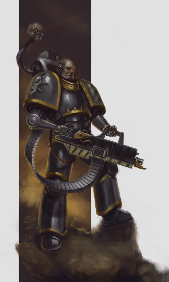 Iron Warrior - My, Art, Warhammer 40k, Wh Art, Chaos space marines, Iron warriors