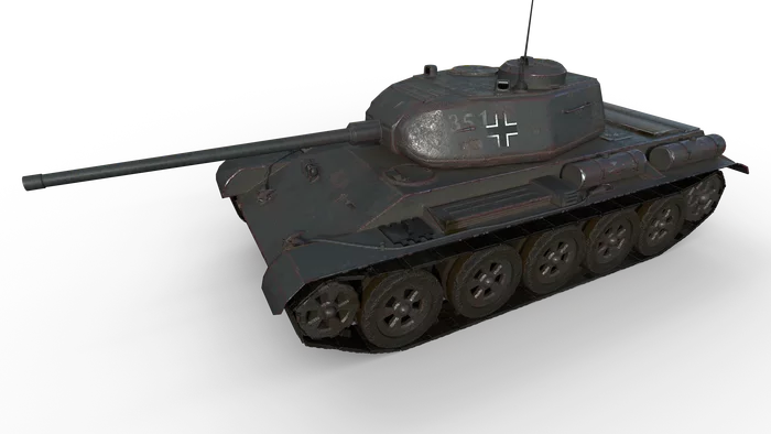 I imagined a T-44 captured by the Germans and decided to make 2 - My, T-44, The Second World War, Tanks, 3DS max, Substance painter, 3D graphics