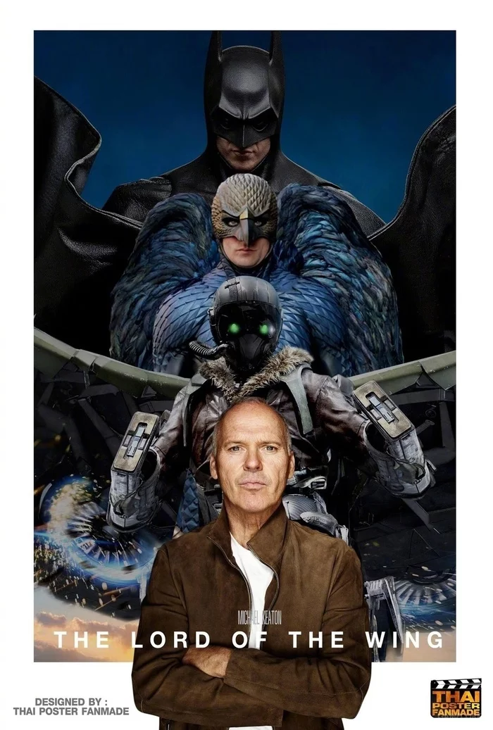 Michael Keaton and his winged heroes - Michael Keaton, Batman, Birdman, Vulture, Fan art