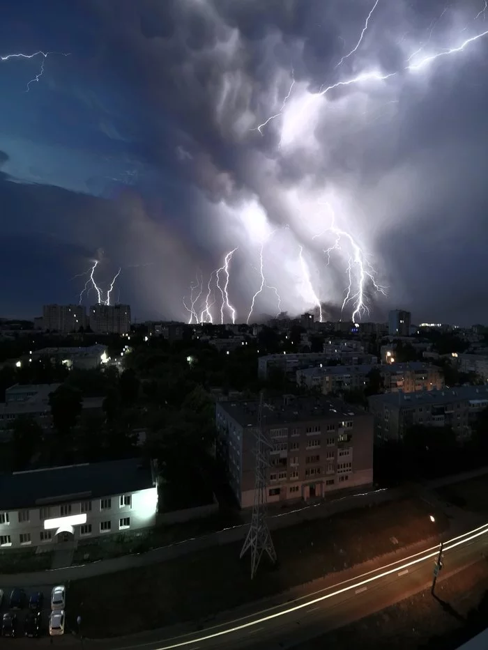 Thunderstorm in Samara - Sky, Thunderstorm, Lightning, Nature, From the network, Longpost, Samara